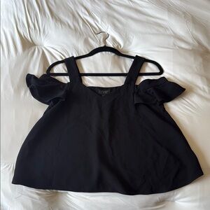 Black Off-Shoulder Babydoll Top